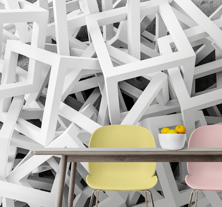 Fototapet tekstur abstrakte hvite former - Tenstickers