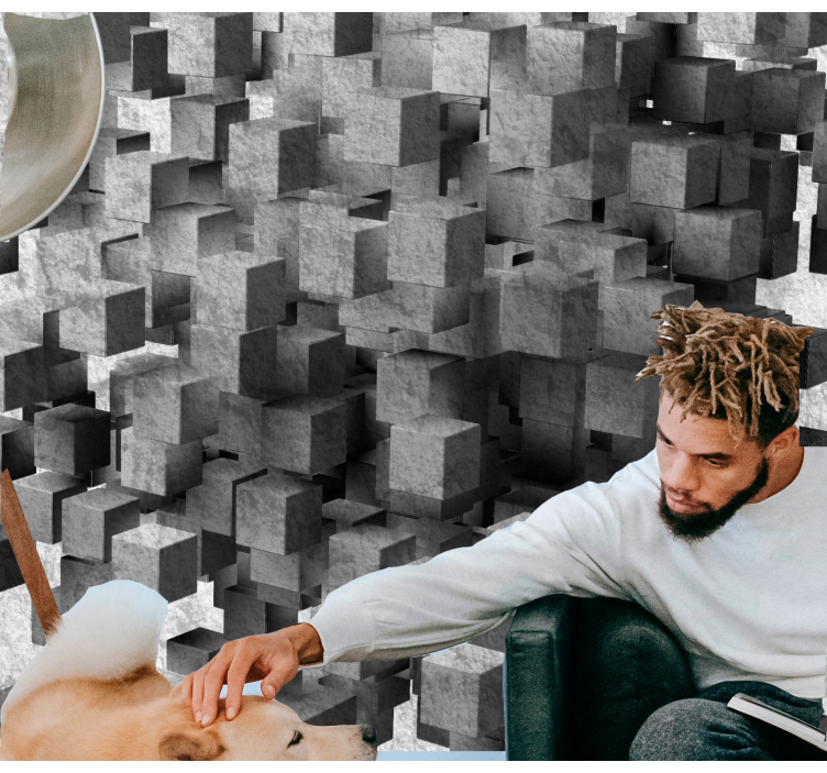 Fototapet tekstur kubisk overflatemønster - Tenstickers