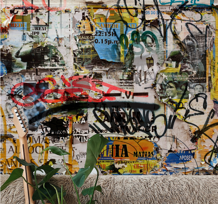 Fototapet urban kunst collage - Tenstickers