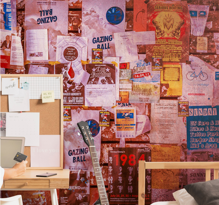 Fototapet urban kunst collageplakat - Tenstickers