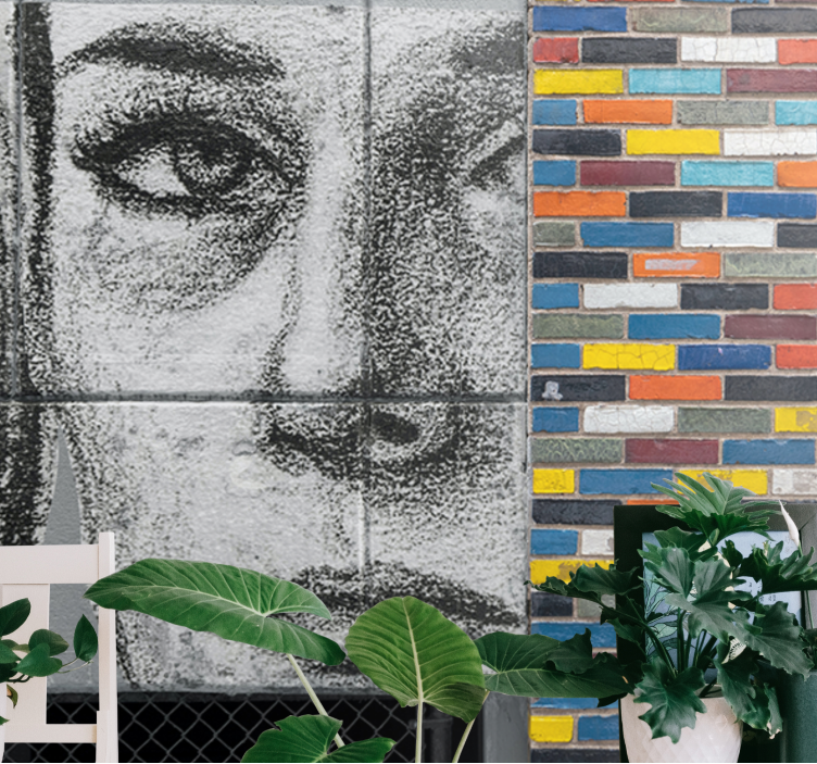 Fototapet urban kunst unikt byportrett - Tenstickers