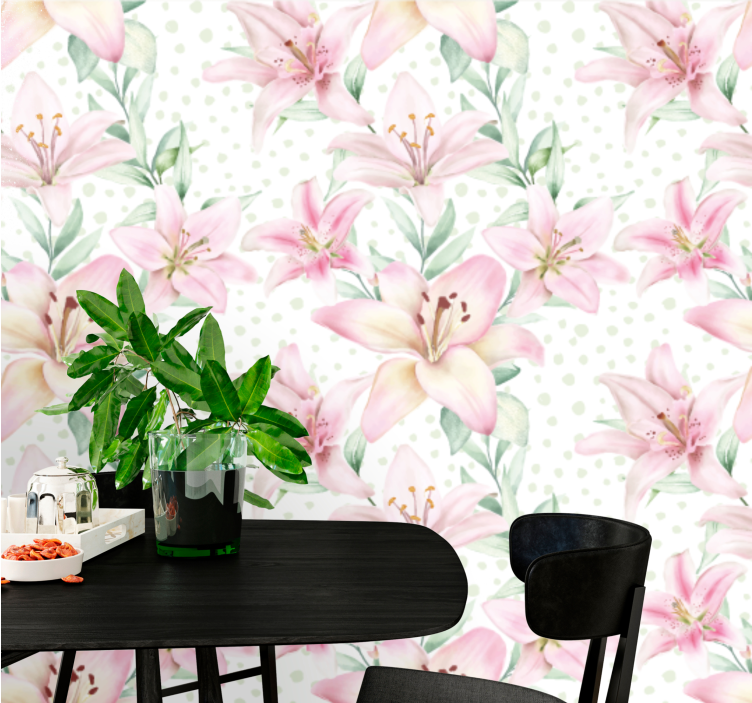 Fototapet valmue delikat lilje blomster - Tenstickers