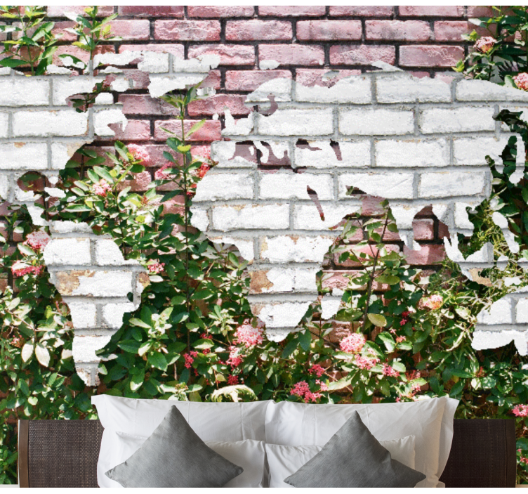 Fototapet verdenskart blomstrende verden - Tenstickers