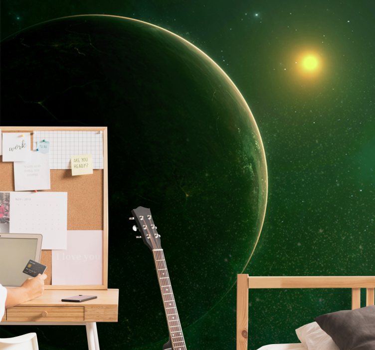 Fototapet verdensrommet planetarisk himmelscene - Tenstickers