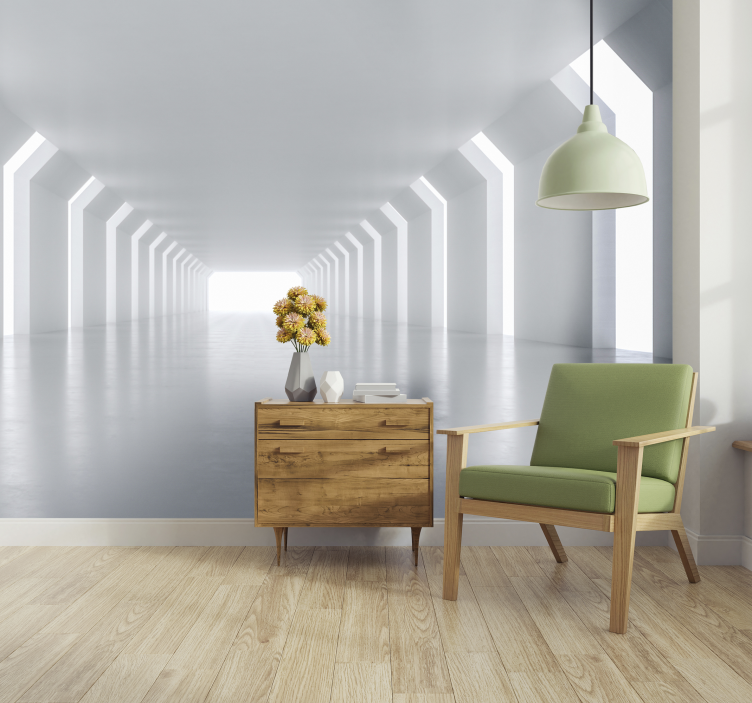 Futuristisk korridorperspektiv fototapet abstrakt - Tenstickers