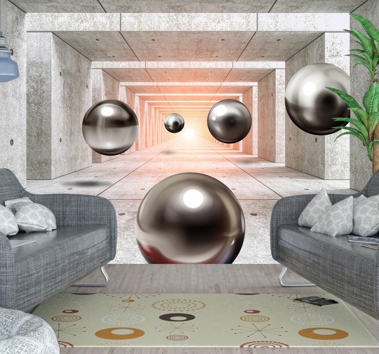 Futuristisk tunnel 3d fototapet - Tenstickers