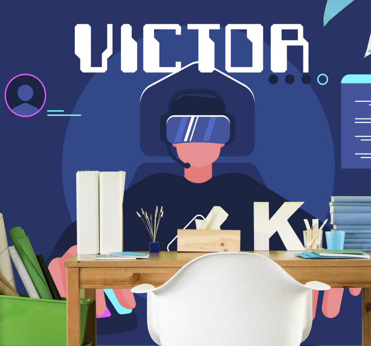 Gamer boy tilpasset veggmaleri - Tenstickers