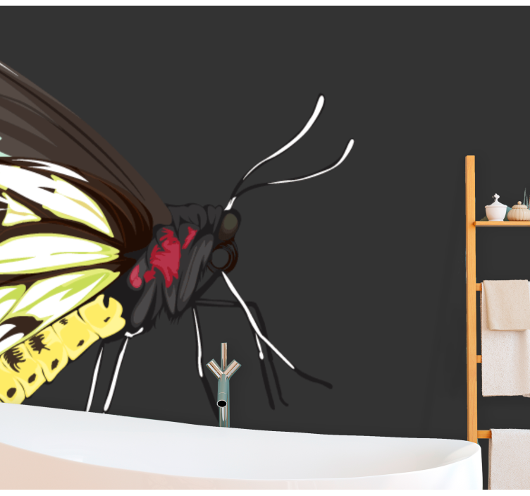 Gul sommerfugl design fototapet - Tenstickers