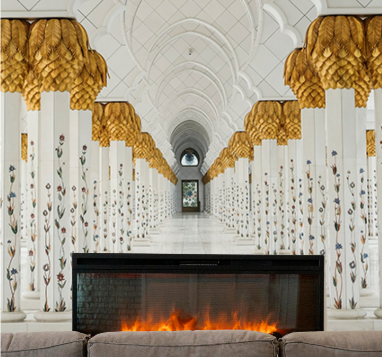 Gylne arabiske buer fototapet 3d - Tenstickers