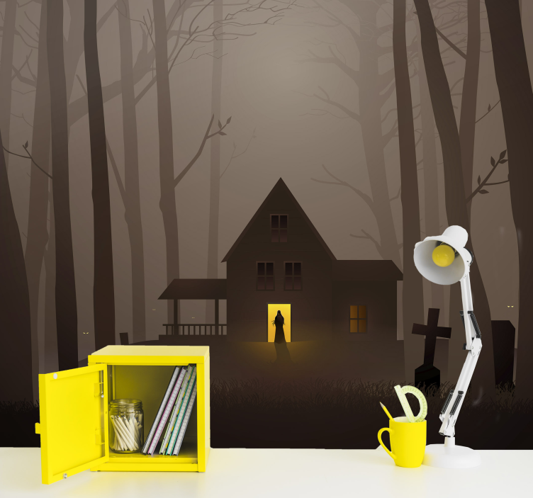 Halloween landsby fototapet - Tenstickers