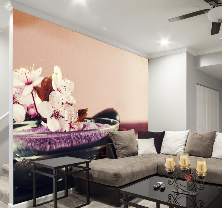 Haug med orkideer blomsterfototapet - Tenstickers