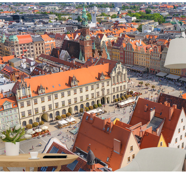 Historisk bybildeutsikt fototapet byer - Tenstickers