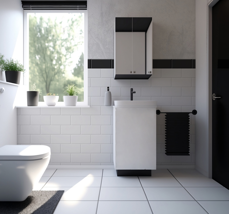 Hvite fliser tekstur og mønster fototapeter - Tenstickers