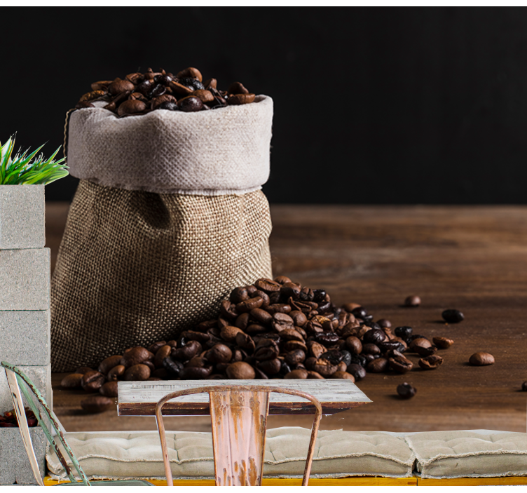 Kaffebønnepose fototapet musikk - Tenstickers