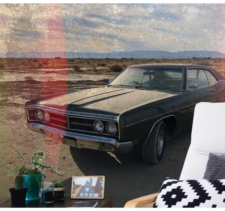 Klassisk bil i ørkenen fototapet bil - Tenstickers