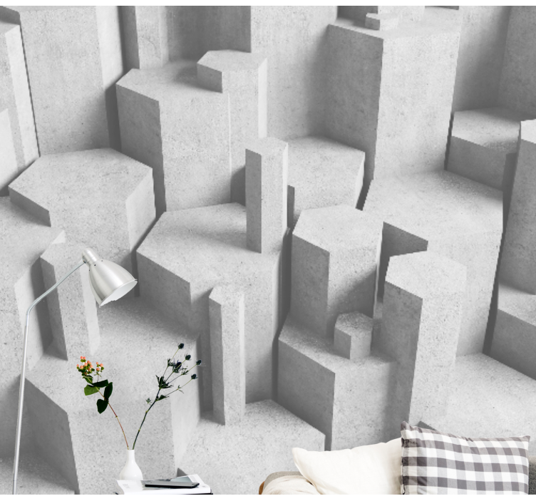 Konkrete geometriske former Fototapet stein - Tenstickers