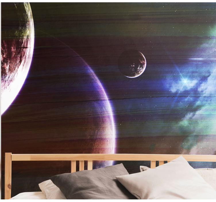 Kosmisk planetarisk scene fototapet verdensrommet - Tenstickers