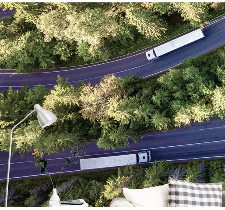 Lastebiler på motorveien fototapet kjøretøy - Tenstickers