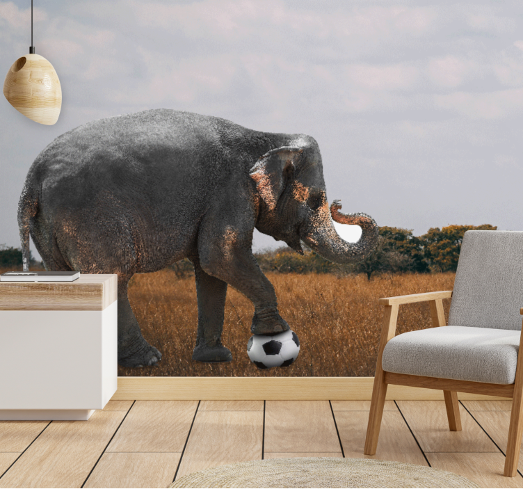 Leker elefantunge fototapet dyr - Tenstickers