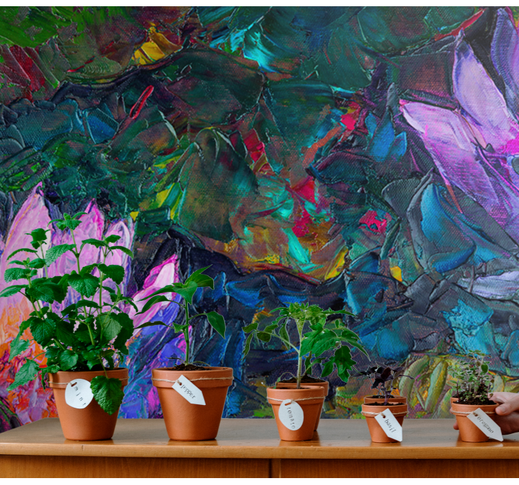 Livlig blomsterkomposisjon fototapet blomster - Tenstickers