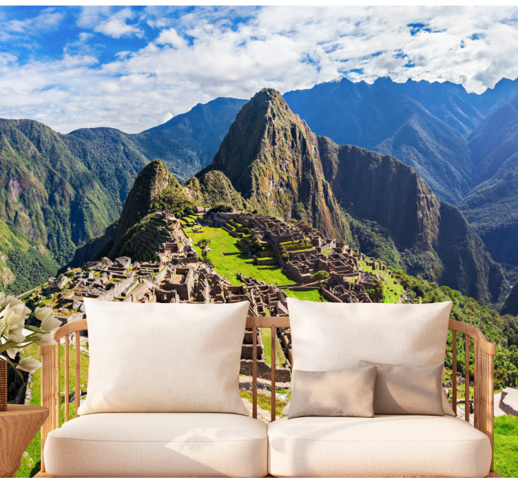 Machu picchu-landskapet fototapet byer - Tenstickers