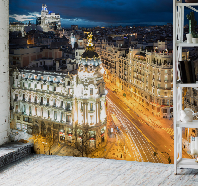 Madrid nattutsikt fototapet Madrid - Tenstickers