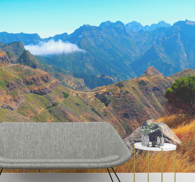 Majestetisk utsikt fototapet fjell - Tenstickers