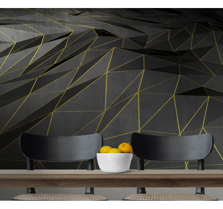 Moderne svart og gull fototapet 3d - Tenstickers