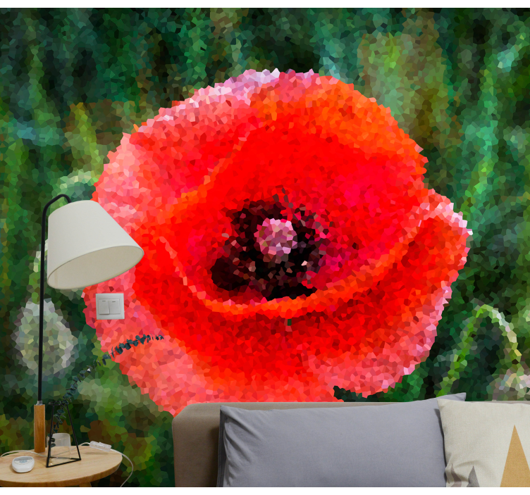 Mosaikkpuss fra toppen fototapet valmue - Tenstickers