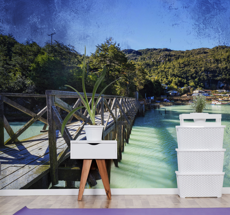 Naturskjønn kyststi fototapet landskap - Tenstickers