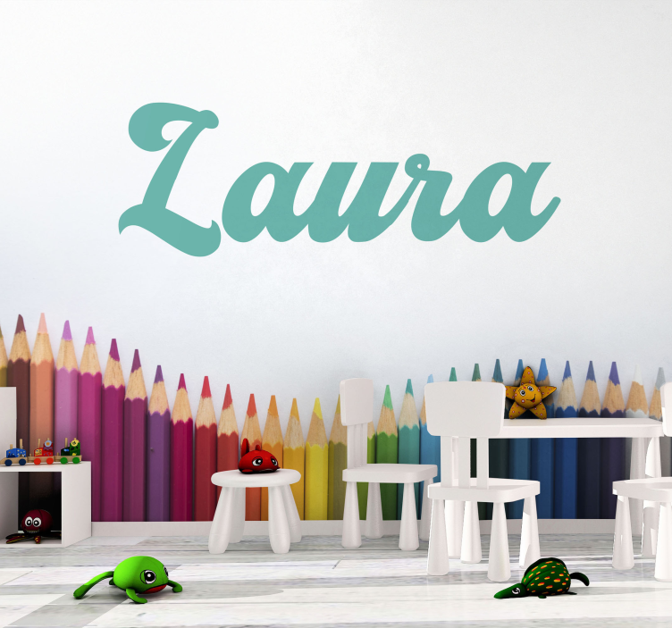 Navn i kursiv fototapet tilpasset - Tenstickers