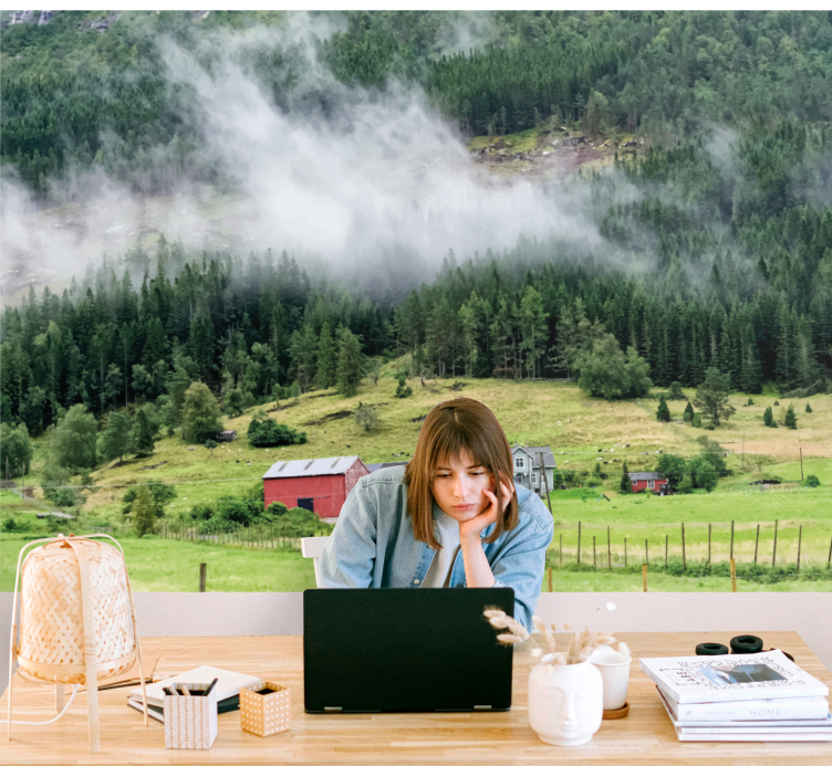 Norsk skog fototapet natur - Tenstickers