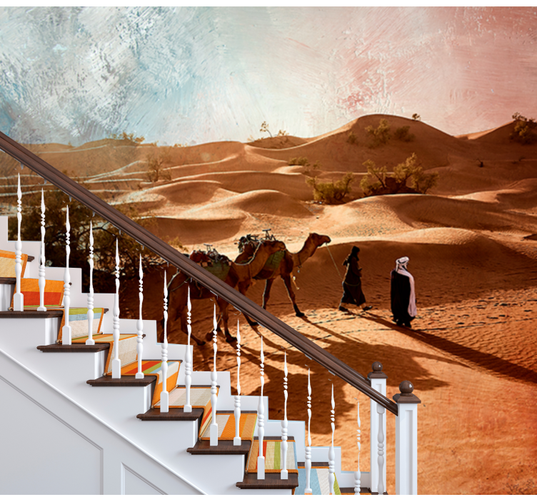 ørkenkaravane-reise fototapet ørken - Tenstickers