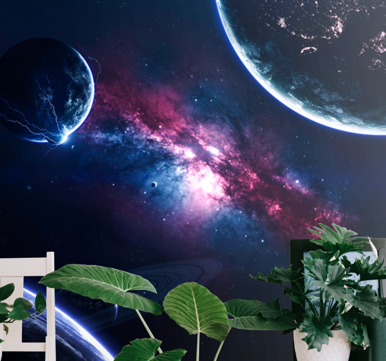 Planeter i universet fototapet verdensrommet - Tenstickers
