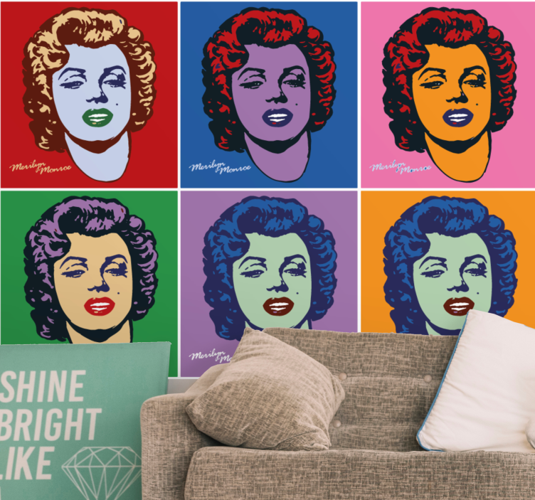 Pop art marilyn monroe fototapet urban kunst - Tenstickers