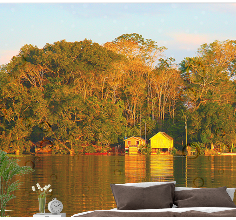 Rolig vannlandskapsrefleksjon fototapet landskap - Tenstickers