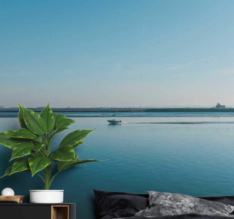 Rolig vannscene fototapet landskap - Tenstickers