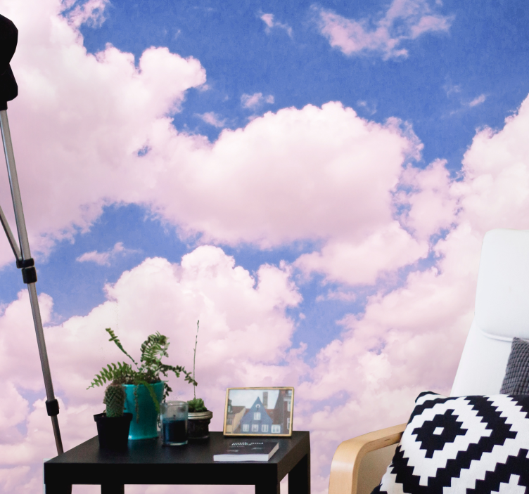 Rosa himmel med skyer fototapet natur - Tenstickers
