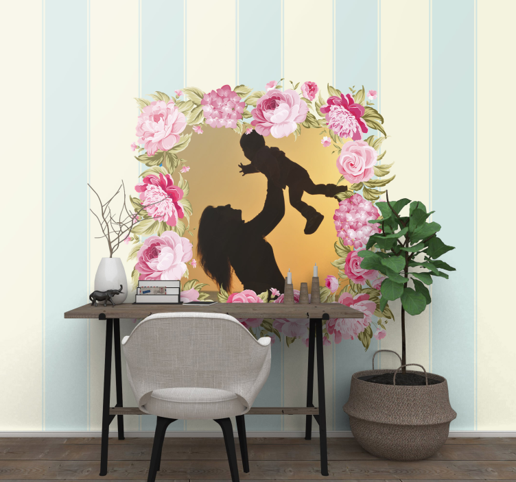 Rose ramme med fototapet lerretsbilde - Tenstickers