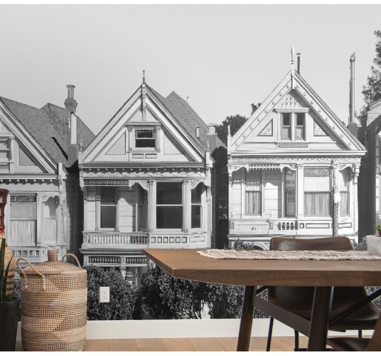 San francisco huser svart-hvitt fototapet - Tenstickers