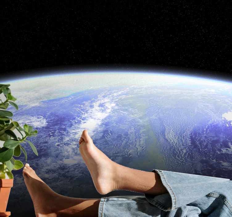 Satellittbilde av jord rom fototapet - Tenstickers