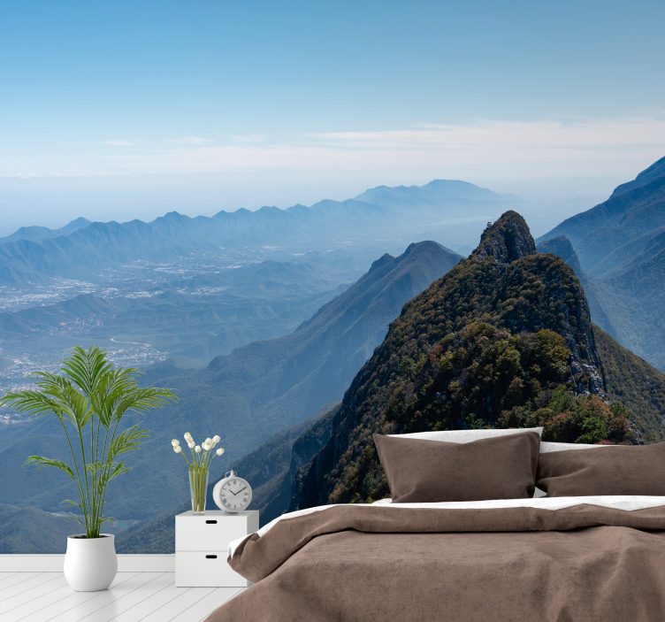 Sierra mazatec landskap i tåken fototapet - Tenstickers