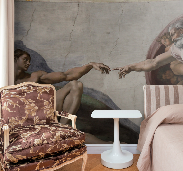 Skapelsesscenen fototapet klassisk kunst - Tenstickers