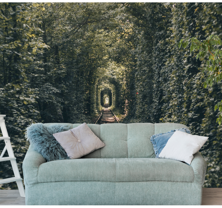 Skogstunnelsti fototapet landskap - Tenstickers