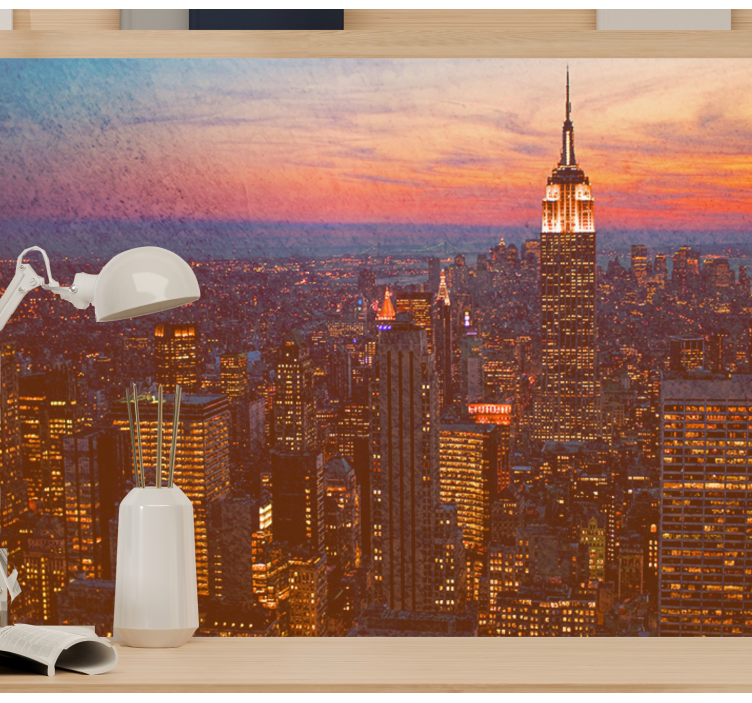 Solnedgang i empire state fototapet byer - Tenstickers