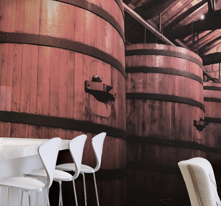 Store gamle vinfat vintage fototapet - Tenstickers