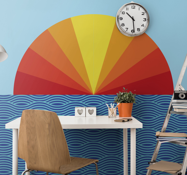 Strålende horisontdesign fototapet landskap - Tenstickers