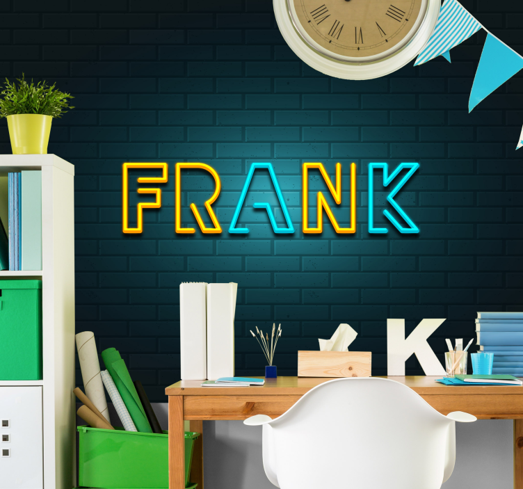 Personlig glødende navn tilpasset fototapet - Tenstickers