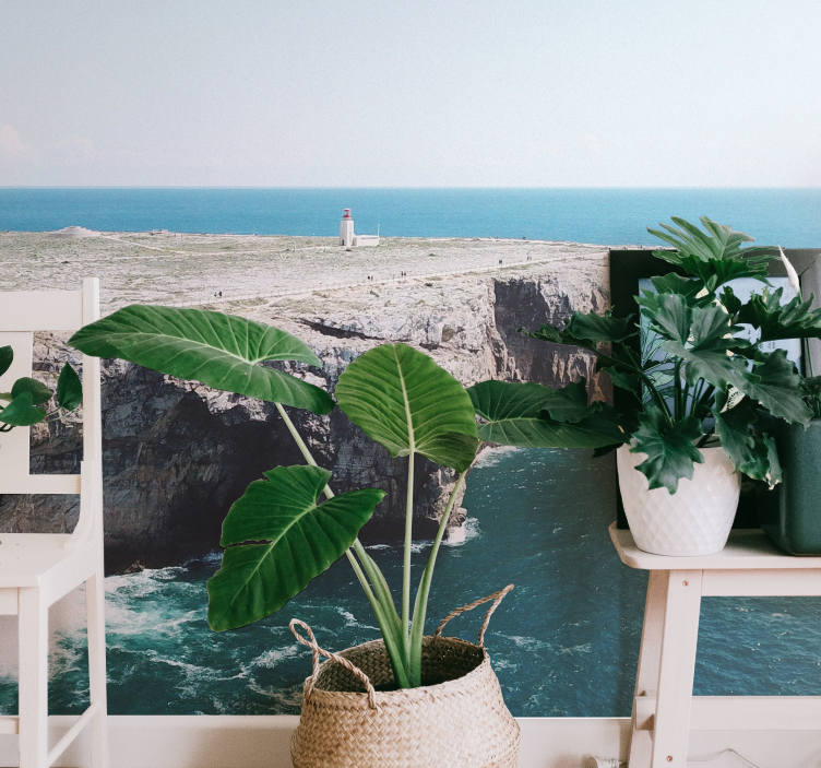 Utsikt over kystklippene fototapet landskap - Tenstickers