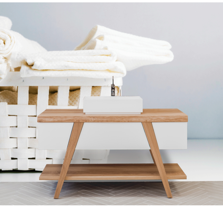 Vaskekurv fototapet bad - Tenstickers